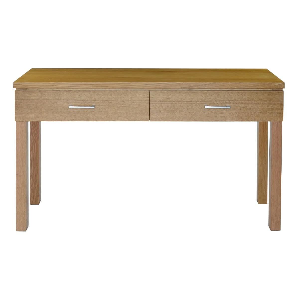 ANYA SOLID VICTORIAN ASH CONSOLE TABLE 2 DRAWERS WHEAT COLOUR - 125CM - MyChocolateWood