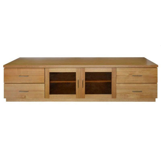 ANYA SOLID VICTORIAN ASH TV UNIT 2 DOORS & 4 DRAWERS IN WHEAT 200CM - MyChocolateWood