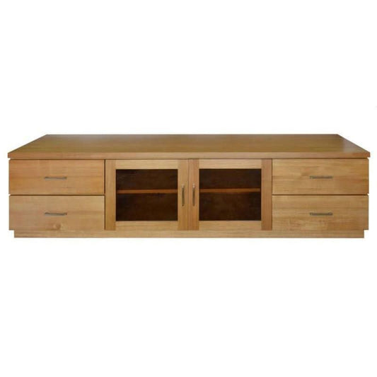 ANYA SOLID VICTORIAN ASH TV UNIT 2 DOORS & 4 DRAWERS IN WHEAT 200CM - MyChocolateWood