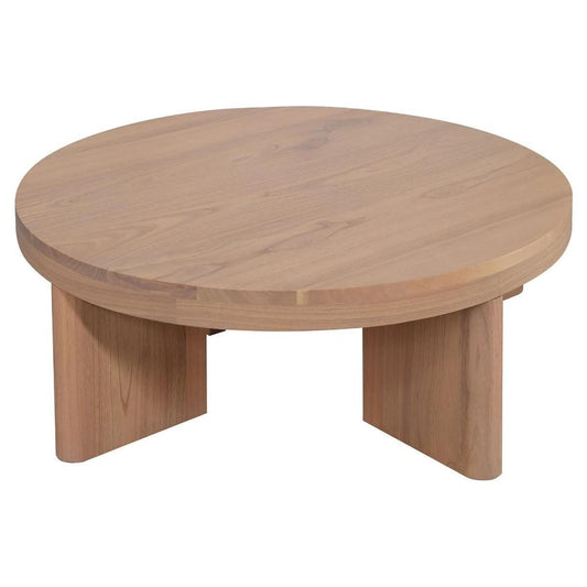 APOLLO SOLID MINDI WOOD ROUND COFFEE TABLE NATURAL - MyChocolateWood