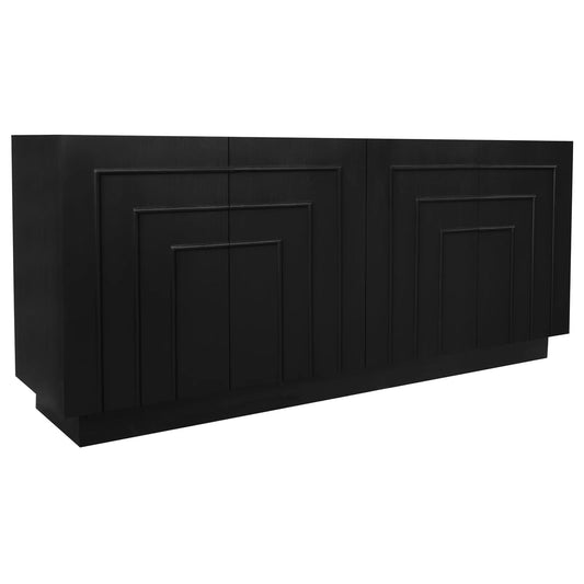 APOLLO SOLID WHITE CEDAR (MINDI WOOD) BUFFET/SIDEBOARD 4 DOORS - BLACK - MyChocolateWood