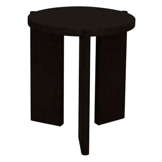 APOLLO WHITE CEDAR ROUND SIDE TABLE BLACK - MyChocolateWood