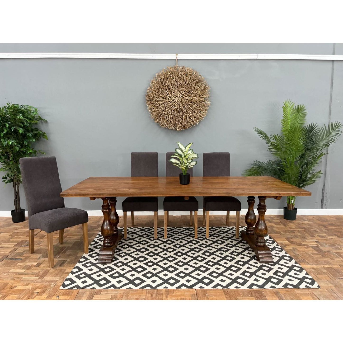 ARAGON RECYCLED ELM DINING TABLE 240CM - MyChocolateWood