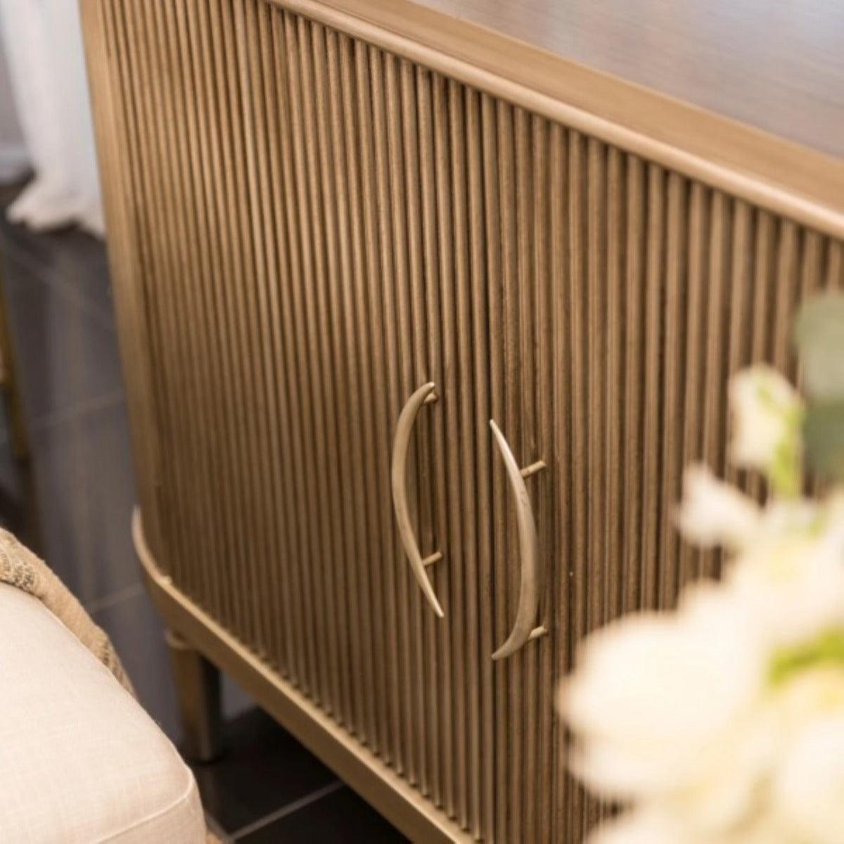 ARIELLE 2 DOOR BUFFET IN ANTIQUE GOLD 140CM - MyChocolateWood