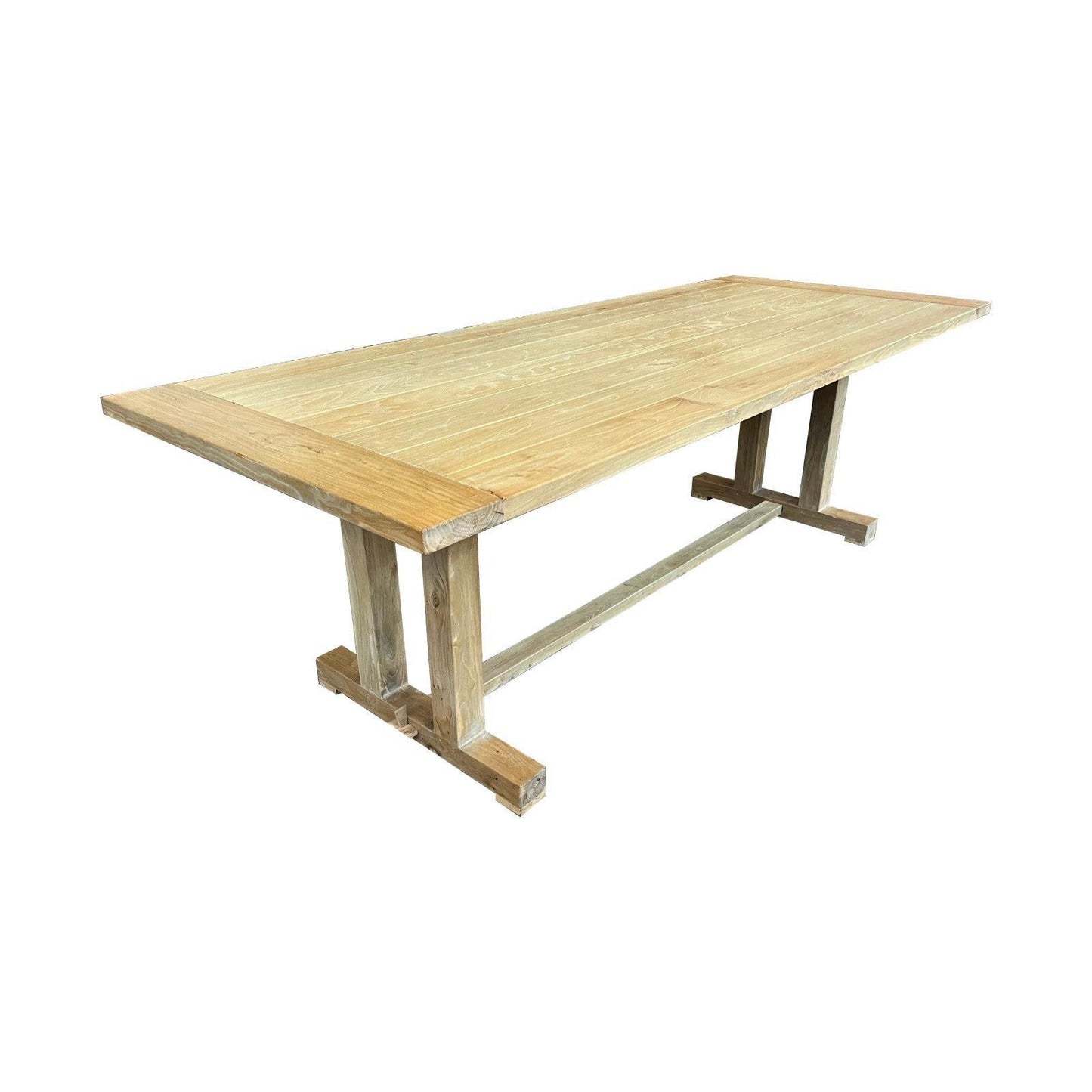ATHENS RECYCLED ELM TRESTLE DINING TABLE 184CM - MyChocolateWood
