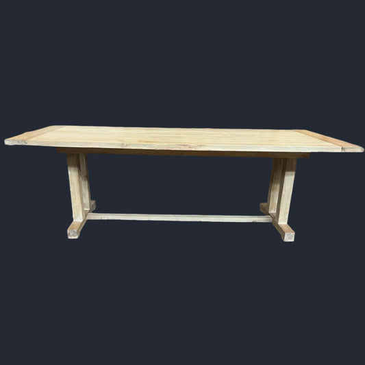 ATHENS RECYCLED ELM TRESTLE DINING TABLE 240CM - MyChocolateWood