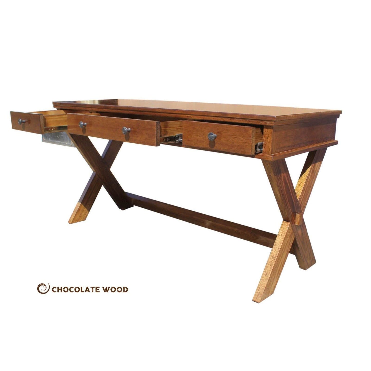 AVALON CUSTOM MADE TASSIE OAK DESK IN LIGHT HONEY OAK 150CM - MyChocolateWood