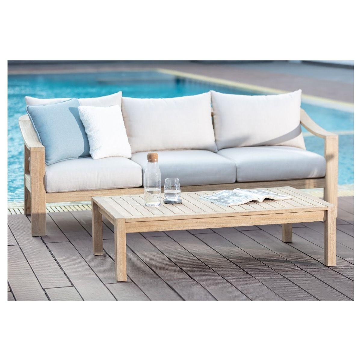 BAILEY ACACIA WOOD & ROPE 3-SEATER OUTDOOR SOFA - MyChocolateWood