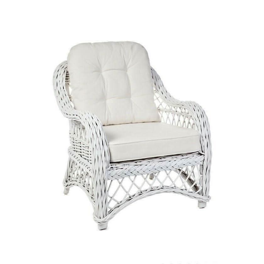 BALI WHITE RATTAN 2-SEATER SOFA, COUCH, SETTEE, LOVE SEAT WHITE UPHOLSTERY - MyChocolateWood