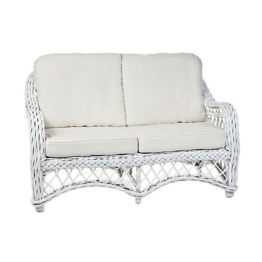 BALI WHITE RATTAN 3-SEATER SOFA, COUCH, SETTEE, LOVE SEAT WHITE UPHOLSTERY - MyChocolateWood