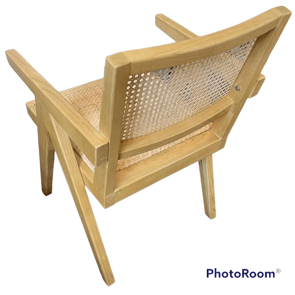 BELVIL RECYCLED ELM/ RATTAN CHAIR HAMPTON ARMCHAIR IN NATURAL - MyChocolateWood