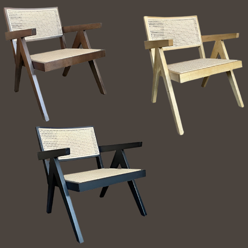 BELVIL RECYCLED ELM/ RATTAN CHAIR HAMPTON LOUNGE CHAIR IN RUBBED DOWN WALNUT - MyChocolateWood