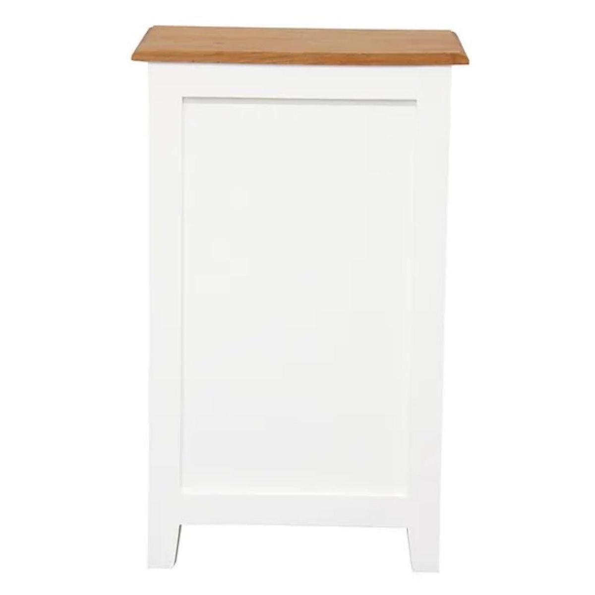 BENEDICT SOLID MAHOGANY TIMBER BEDSIDE TABLE WITH 1 DRAWER & 1 SHELF - WHITE BODY/CARAMEL TOP - MyChocolateWood