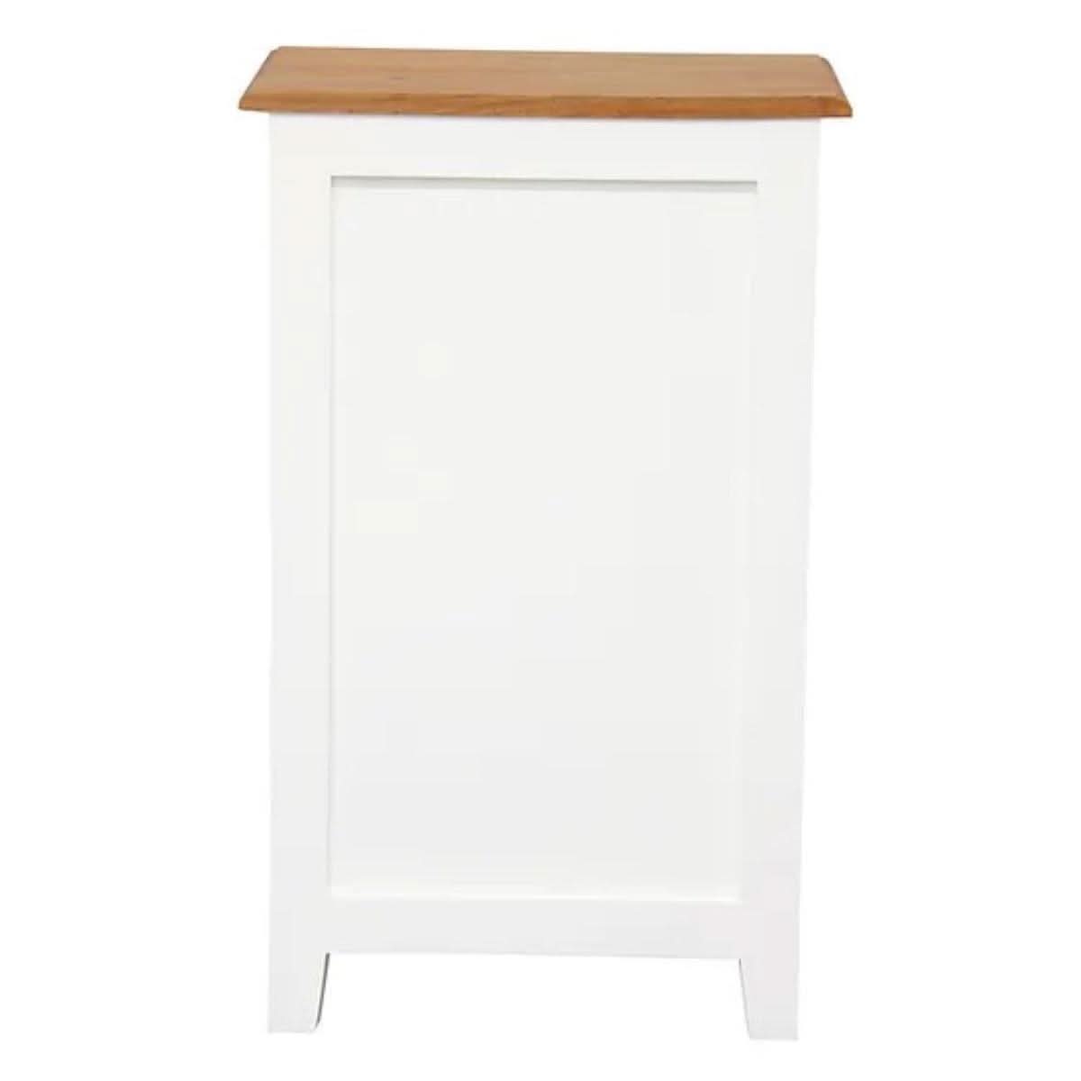 BENEDICT SOLID MAHOGANY TIMBER BEDSIDE TABLE WITH 1 DRAWER & 1 SHELF - WHITE BODY/CARAMEL TOP - MyChocolateWood