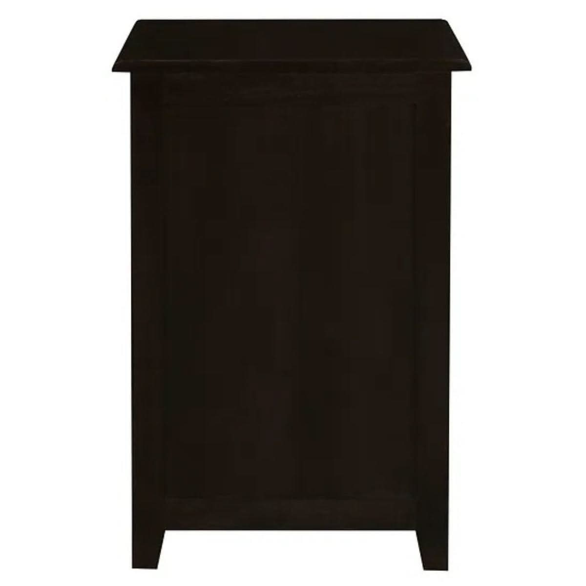 BENEDICT SOLID MAHOGANY TIMBER BEDSIDE TABLE WITH 3 DRAWERS IN CHOCOLATE - MyChocolateWood
