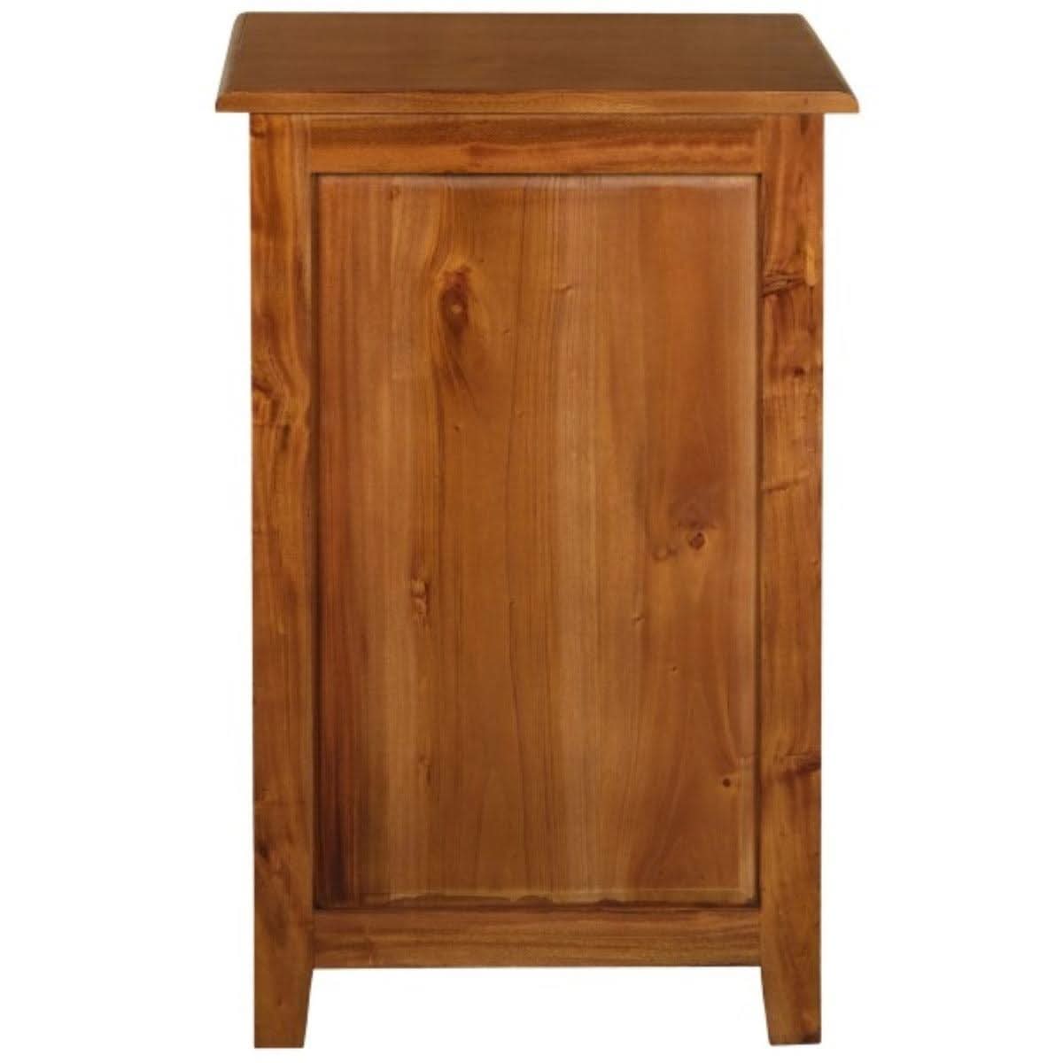BENEDICT SOLID MAHOGANY TIMBER BEDSIDE TABLE WITH 3 DRAWERS IN LIGHT PECAN - MyChocolateWood