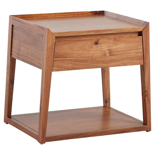 BENTLEIGH CONTEMPORARY BEDSIDE TABLE IN BLACKWOOD TIMBER - MyChocolateWood