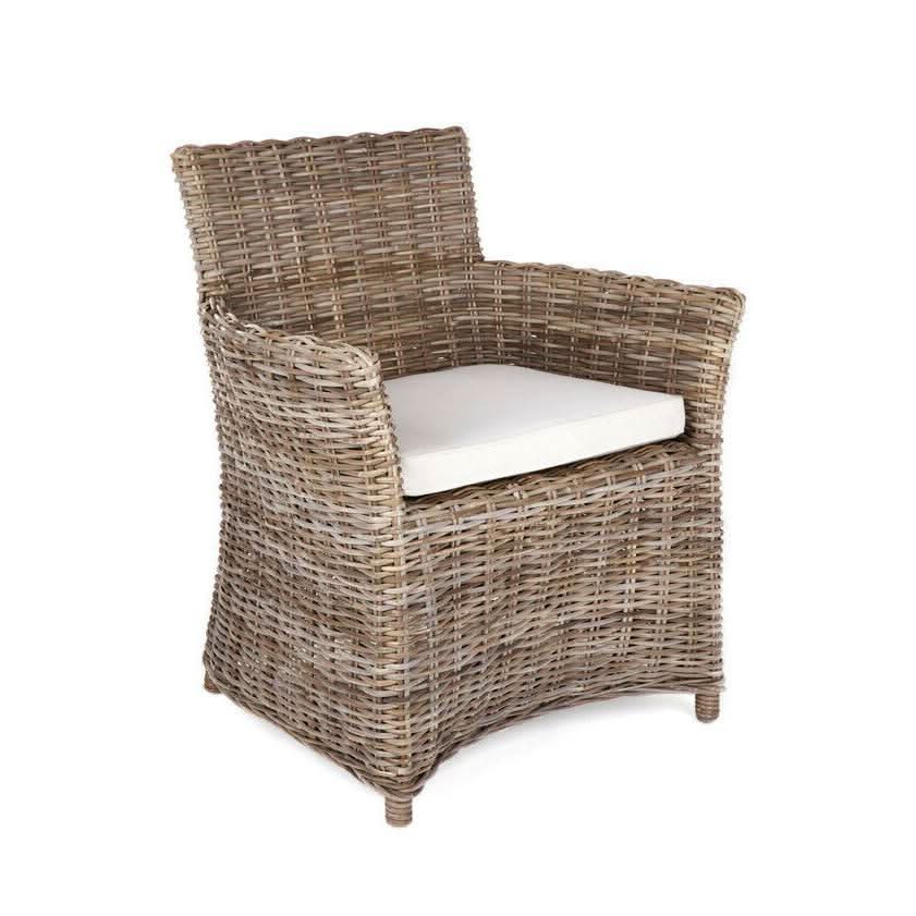 BLOSSOM KUBU GREY RATTAN LOUNGE CHAIR ACCENT CHAIR/ ARMCHAIR /EASY CHAIR - MyChocolateWood