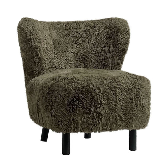 BOHEMIAN FAUX SHEEPSKIN/HARDWOOD CHAIR IN SAGE - MyChocolateWood