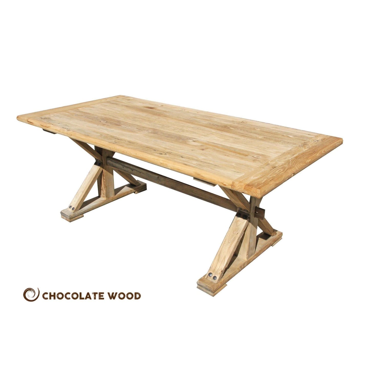 BORDEAUX DINING TABLE IN RECLAIMED ELM 198CM - MyChocolateWood