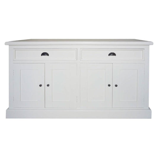 BRENDA BUFFET/SIDEDBOARD/CUPBOARD/CABINET 4 DRAWERS & 2 DOORS IN SOLID WHITE - MyChocolateWood