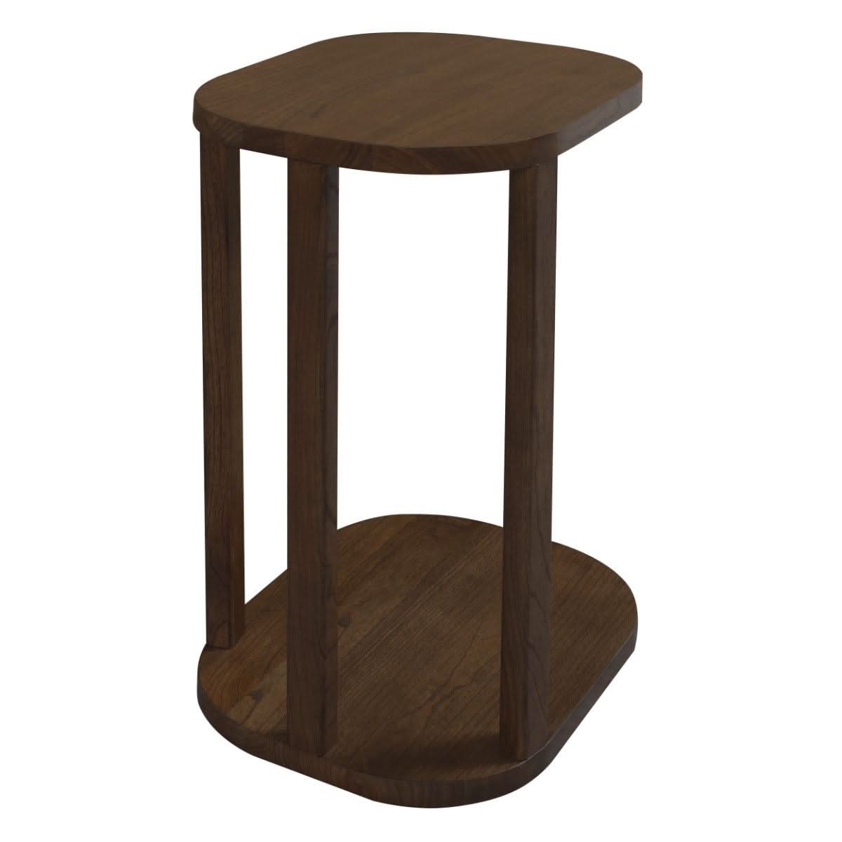 BRENTWOOD WHITE CEDAR ROUND SIDE TABLE WALNUT - MyChocolateWood
