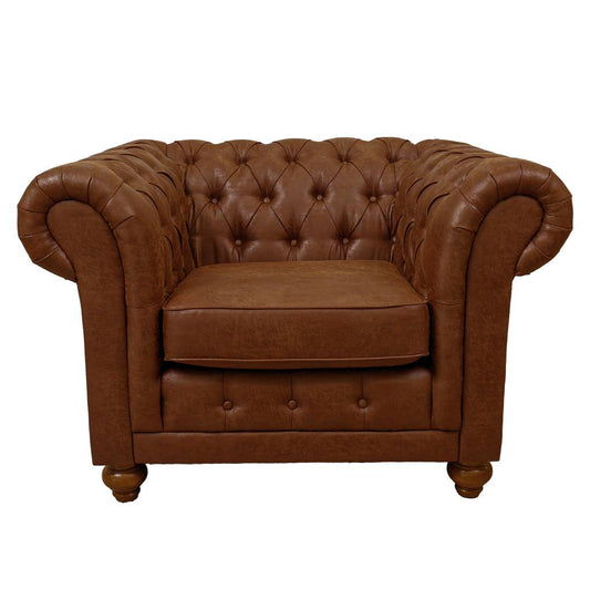 BRIGHTON FABRIC ARMCHAIR IN TAN - MyChocolateWood