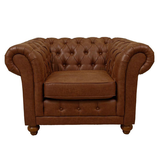 BRIGHTON FABRIC ARMCHAIR IN TAN - MyChocolateWood