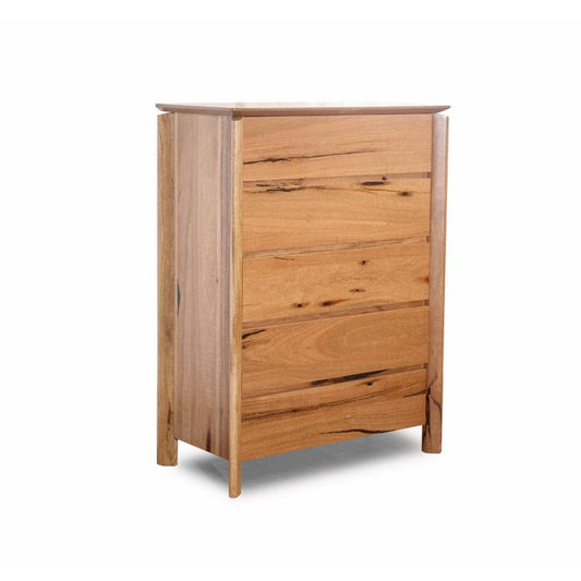BUNGARRA 5 DRAWER TALLBOY IN MARRI WOOD - NATURAL - MyChocolateWood