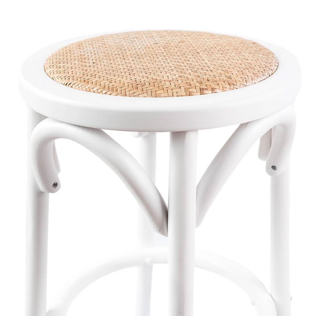 CAFE KITCHEN STOOL IN WHITE 66CM HIGH - MyChocolateWood