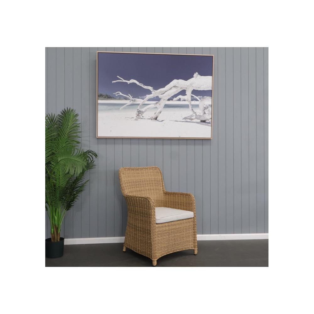 CAPELL WHITE 9-PIECE OUTDOOR DINING SUITE WICKER ON ALUMINIUM FRAME TEAK LOOK