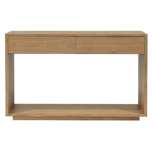 CARDEW SOLD WHITE CEDAR TIMBER CONSOLE TABLE/HALL TABLE 2 DRAWERS IN NATURAL - MyChocolateWood