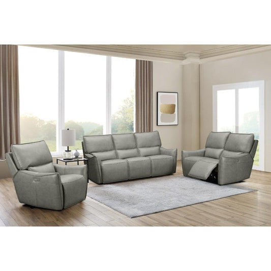 CARRERA LEATHER 2-SEATER DUAL MOTOR ELECTRIC RECLINER SOFA GREY