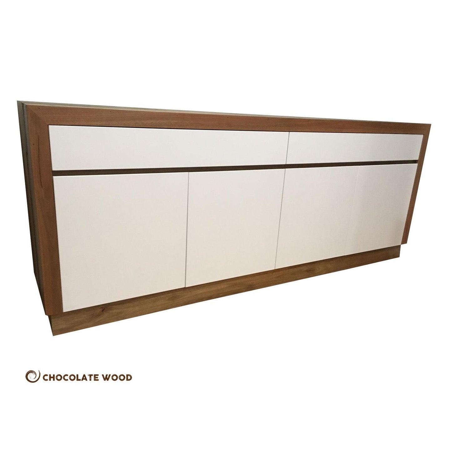 CARRINGTON RECYCLED HARDWOOD BUFFET/SIDEBOARD WITH 4 DOORS & 2 DRAWERS IN WHITE POLYURETHANE - AUSTRALIAN CUSTOM MADE - MyChocolateWood