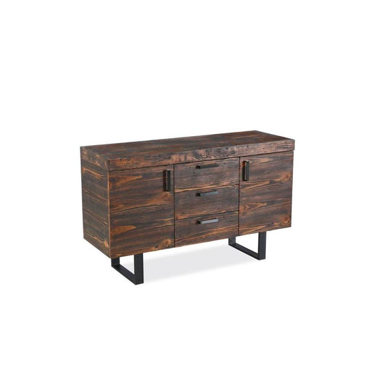 CASTILLE 2 DOOR/3 DRAWER SOLID RECYCLED PINE BUFFET/SIDEBOARD DARK RUSTIC - MyChocolateWood