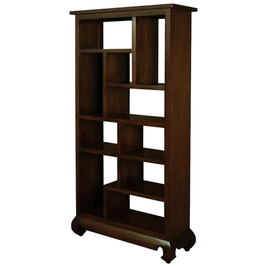 CHENGLEI DISPLAY UNIT ROOM DIVIDER OPIUM STYLE LEG MAHOGANY COLOUR - MyChocolateWood