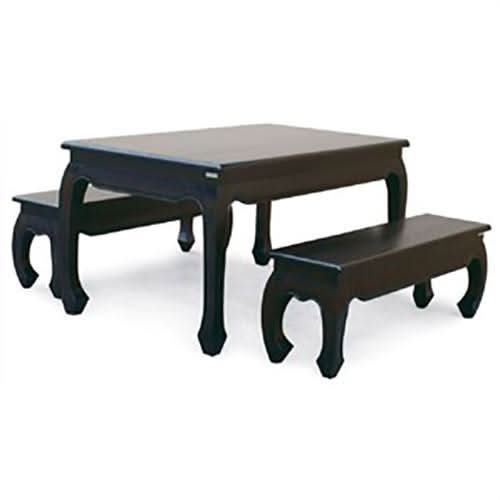 CHENGLEI OPIUM STYLE DINING TABLE 150CM + 2 BENCHES PACKAGE DEAL - MyChocolateWood