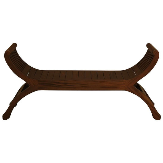 CHENGLEI OPIUM STYLE LEG FULL TIMBER 2-SEATER BENCH IN MAHOGANY - MyChocolateWood