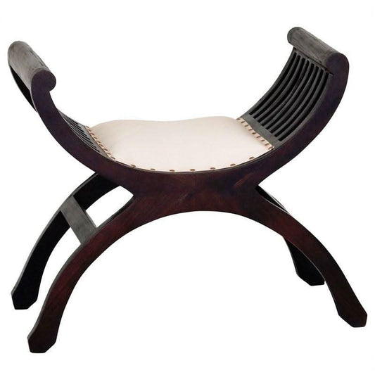 CHENGLEI OPIUM STYLE LEG SINGLE SEATER CUSHIONED BENCH IN CHOCOLATE - MyChocolateWood