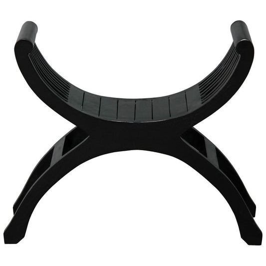 CHENGLEI OPIUM STYLE LEG SINGLE SEATER FULL TIMBER BENCH IN BLACK - MyChocolateWood