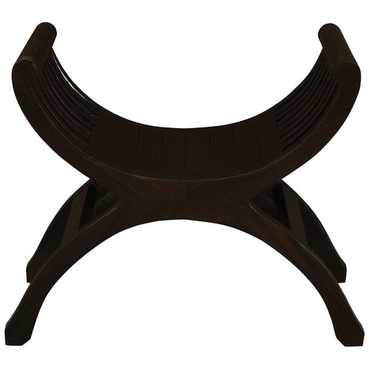 CHENGLEI OPIUM STYLE LEG SINGLE SEATER FULL TIMBER BENCH IN CHOCOLATE - MyChocolateWood