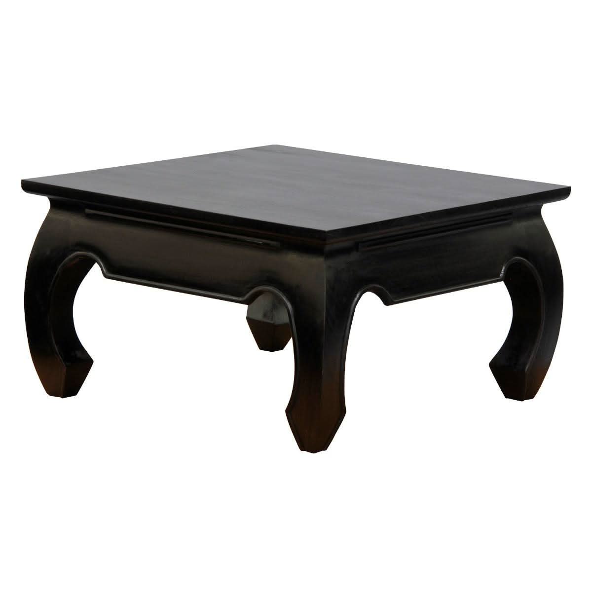 CHENGLEI SQUARE COFFEE TABLE OPIUM STYLE LEGS IN CHOCOLATE COLOUR 70CM - MyChocolateWood