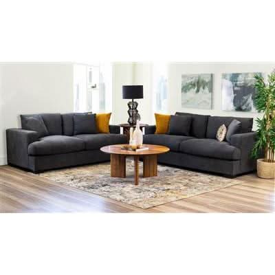 CLEMENTO HAMPTONS 2-SEATER LOUNGE SOFA IN DARK GREY - MyChocolateWood