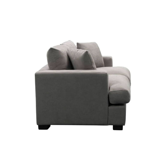 CLEMENTO HAMPTONS 2-SEATER LOUNGE SOFA IN LIGHT GREY - MyChocolateWood
