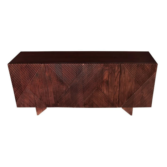 COMARO SOLID MANGO WOOD 2 DOOR BUFFET SIDEBOARD IN RICH WARM BROWN 177CM - MyChocolateWood