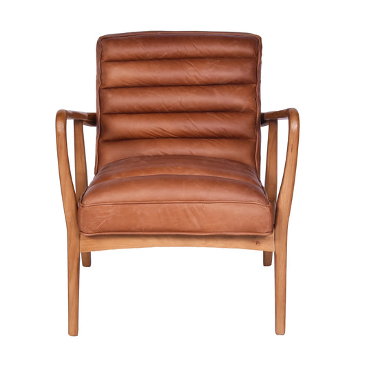 COPLAND ARMCHAIR IN TOFFEE TOP GRAIN COWHIDE LEATHER - MyChocolateWood