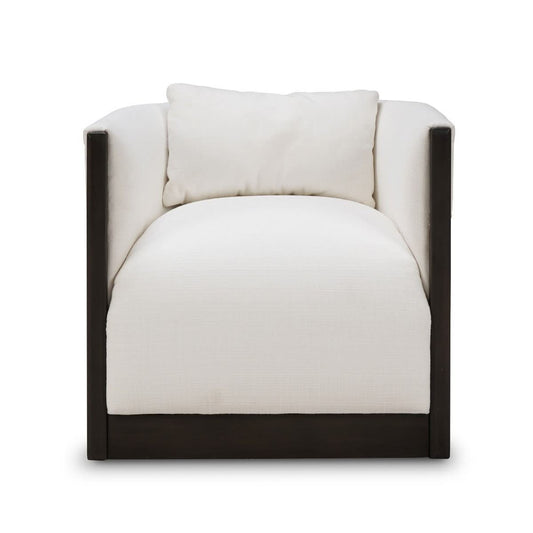 CRUZ SWIVEL CHAIR ARMCHAIR MAHOGANY FRAME GREY OAK COLOUR - MyChocolateWood