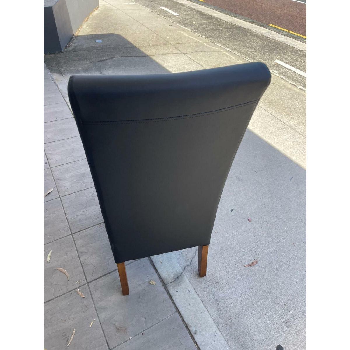 DARI TASSIE OAK SIDE EXTENSION DINING TABLE 150/250CM + 8 BERTI HIGH QUALITY PU/VINYL DINING CHAIR IN MATT BLACK - MyChocolateWood