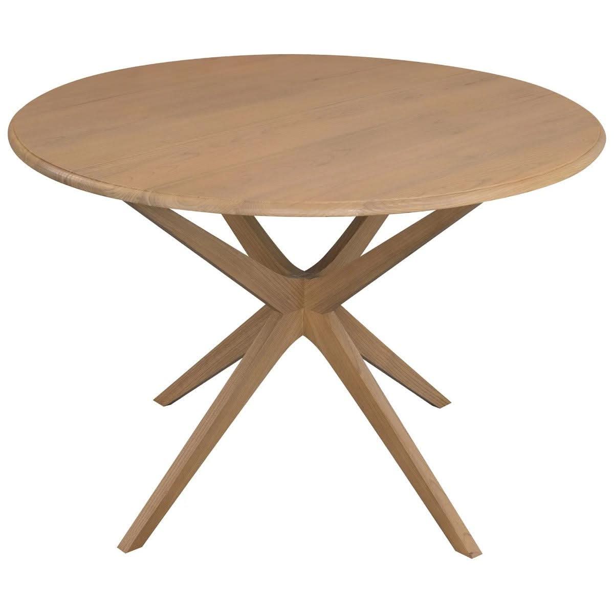DION SOLID OAK ROUND DINING TABLE 110CM NATURAL - MyChocolateWood