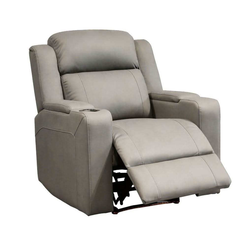 DORIA 1-SEATER (ARMCHAIR) RHINO SUEDE FABRIC ELECTRIC RECLINER IN GREY - MyChocolateWood
